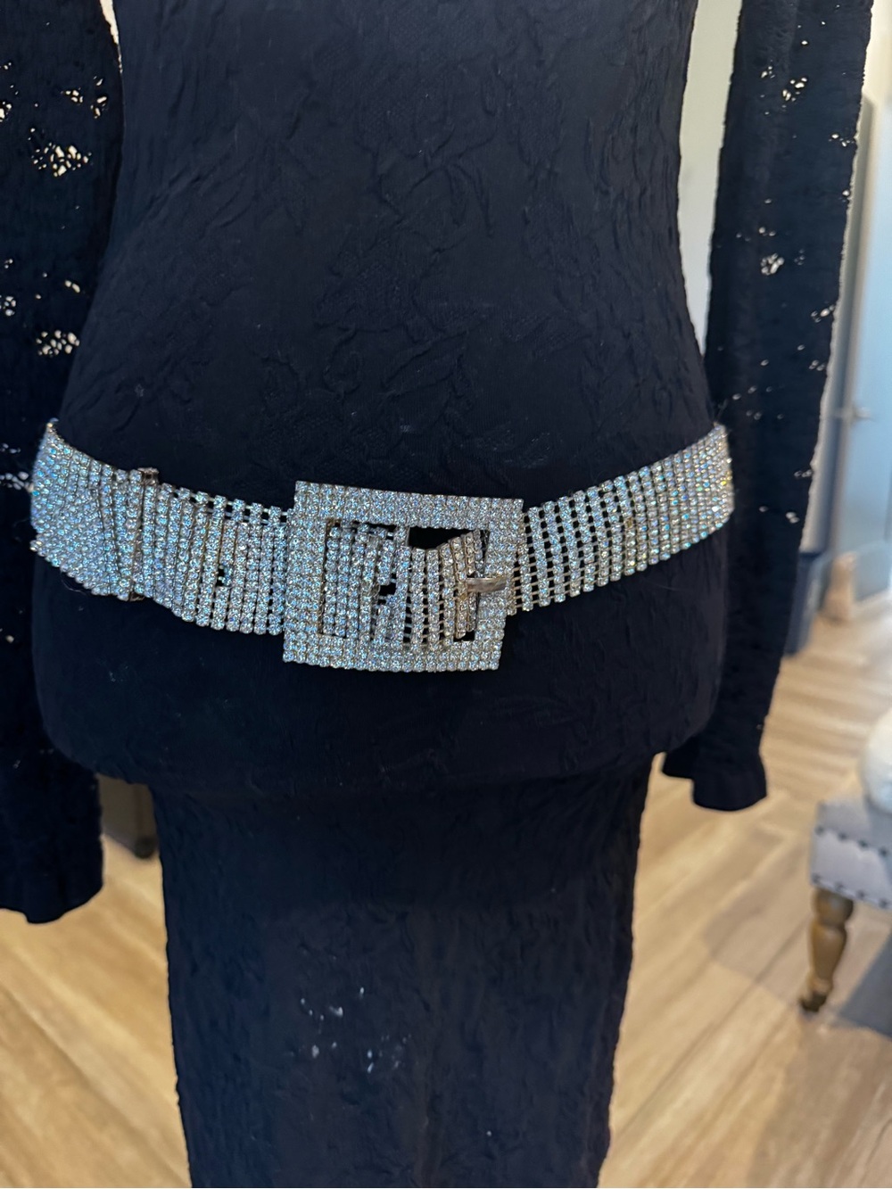 Silver Rhinestone Belt - Picture 3 of 16